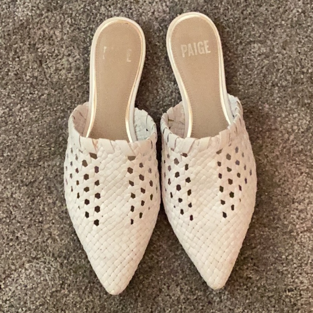 PAIGE White Perforated Mules